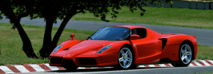 picture of ferrari on racetrack